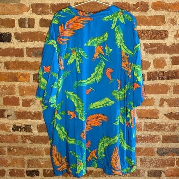 KS Island 3XL Hawaiian Mens Floral Short Sleeve Button Down Multicolor Shirt - Picture 3 of 6